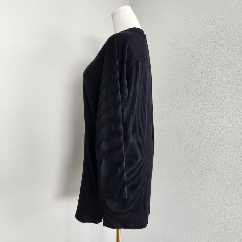 Old Navy Black Pajama Romper Ribbed Henley Long Sleeve Loungewear L - Picture 5 of 7